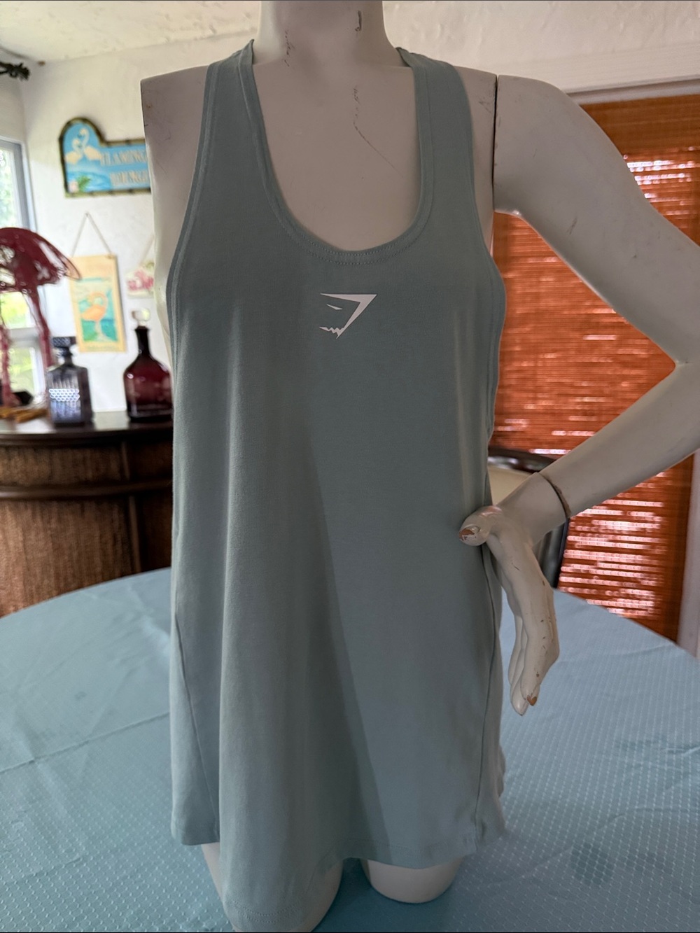 Gymshark Sage Green Racerback Tank Top